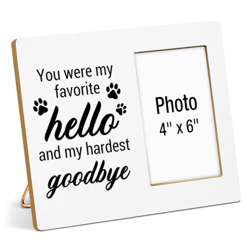 Dog Memorial Gifts for Loss of Dog, Pet Memorial Gift Picture Frame, Sympathy Gifts for Pet Lovers, Cat Passing Away Bereavement Remembrance Wood Photo Frames, 4 x 6 Inch Photo