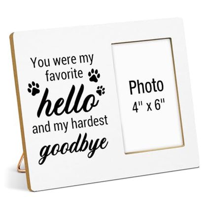 Dog Memorial Gifts for Loss of Dog, Pet Memorial Gift Picture Frame, Sympathy Gifts for Pet Lovers, Cat Passing Away Bereavement Remembrance Wood Photo Frames, 4 x 6 Inch Photo