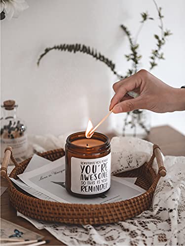 Inspirational Candle Gifts for Women Men,Thank You Gifts,7oz | Appreciation Encouragement Gift for Sister in Law Friend Nurse Wife Girlfriend,Sandalwood Rose Scented,Natural Soy Wax - color: Sometimes You Forget You're Awesome