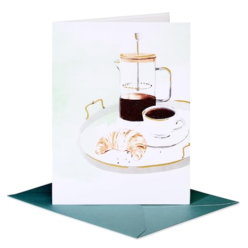 Papyrus Blank Card (Coffee and Croissant) - color: FSC Cafe Breakfast