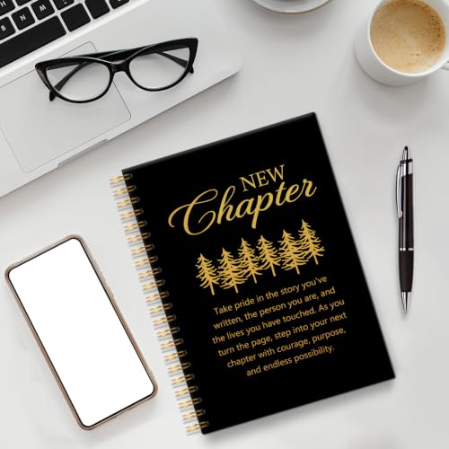 New Chapter Spiral Notebook, New Beginning Journal Gifts for Friend - color: Black118