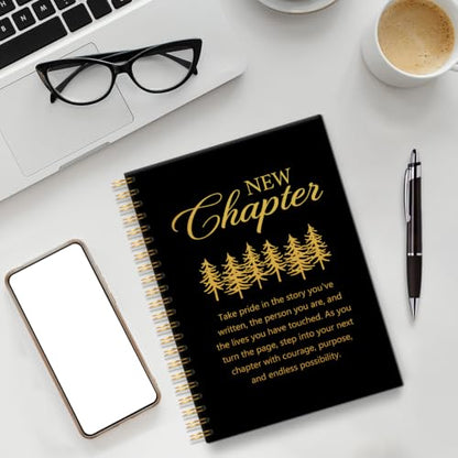 New Chapter Spiral Notebook, New Beginning Journal Gifts for Friend - color: Black118