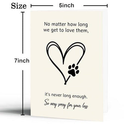 fancu Pet Sympathy Card for Dogs | Dog Sympathy Card, Pet Sympathy Card for Loss of Dogs, Pet Loss Gift, Dog Loss Card, 5 X 7 Inches Envelope Sticker - color: ZC-021