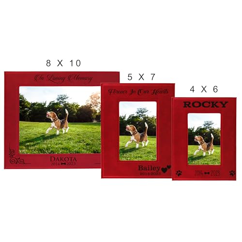 My Personal Memories Custom Personalized Dog Loss Memorial Pet Remembrance Picture Frame (Red) - color: Red