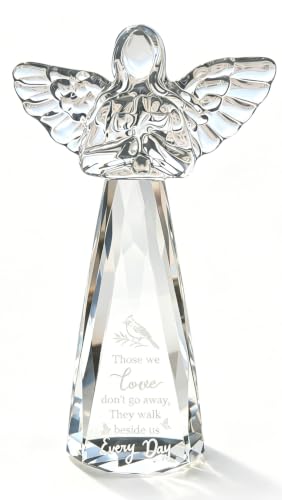 Sympathy Gifts for Loss of Loved One, Engraved Crystal Angel | Spiritual Memorial Keepsake, 6“ Bereavement Gift for Women, Condolence Gift Loss of Mother Spouse Grandmother Friend - color: Sympathy Memorial Angel