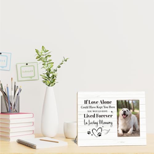 OTINGQD Dog Memorial Picture Frame Gift,Sympathy Gifts for Loss of Dog,You Would Have Lived Forever In Loving Memory Wooden Photo Frame for Tabletop Wall Display - style: Dog Memorial Gifts-6
