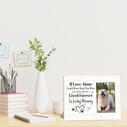 OTINGQD Dog Memorial Picture Frame Gift,Sympathy Gifts for Loss of Dog,You Would Have Lived Forever In Loving Memory Wooden Photo Frame for Tabletop Wall Display - style: Dog Memorial Gifts-6