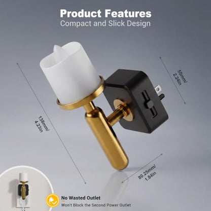 JandCase Candle Night Light, Night Lights Plug into Wall - color: Candle-3000K（Glass）, size: 1 Pack