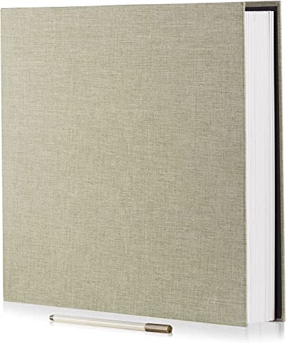 Photo Album Self Adhesive 3x5 4x6 5x7 6x8 8x10 8.5x11 11x10.6 Magnetic Scrapbook Album DIY Length 11x10.6 Inch 40 Pages Linen Cover DIY Photo Album with A Metallic Pen and DIY Accessories(Grass Green) - color: Grass Green, size: 11"x10.8" 40 Pages
