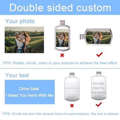 Double Sided Custom Keychain With Picture Alloy Color Printing Personalized Photo Keychain Customizable Text Gifts - color: C-4 Photo
