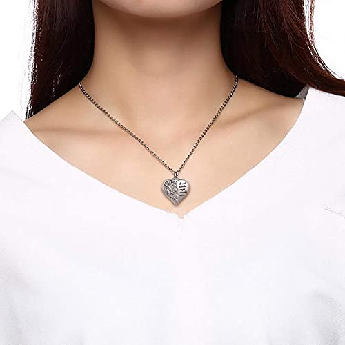 Guardian Angel Wings Cremation Jewelry for Ashes Heart Crystal Urn Necklaces for Ashes Memorial Keepsake Necklace Always on Mind Forever in My Heart - style: Nana