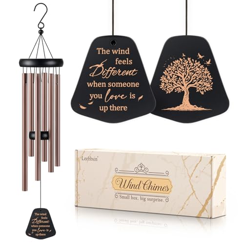 Leebbsin Loss of Loved One Gift, 25.5" Sympathy Wind Chimes | Memorial Gifts for Loss of Loved One, Mom, Dad, Wife, Husband, Child, Remembrance & Bereavement Gifts for Funreal, Outdoor