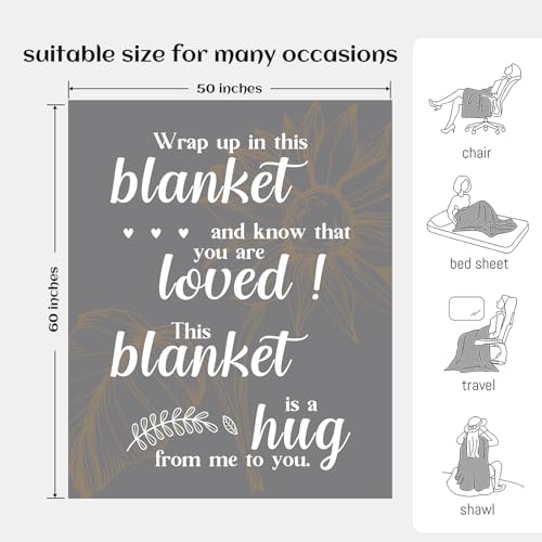 Get Well Soon Gifts, Inspirational Gifts for Her Him, Cancer Care Gifts for Women or Men, Encouragement Healing/After Surgery/Thinking of You Gifts, Hug Blanket 60"x50"(Grey)… - color: Grey