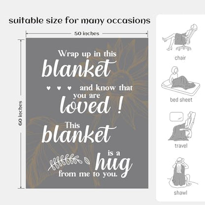 Get Well Soon Gifts, Inspirational Gifts for Her Him, Cancer Care Gifts for Women or Men, Encouragement Healing/After Surgery/Thinking of You Gifts, Hug Blanket 60"x50"(Grey)… - color: Grey