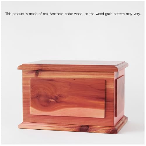 AspenStudio Cedar Wooden Urn for Cremation Ashes Handcrafted Cedar Wooden Urn for Adult Human Ashes by Aspen Studio