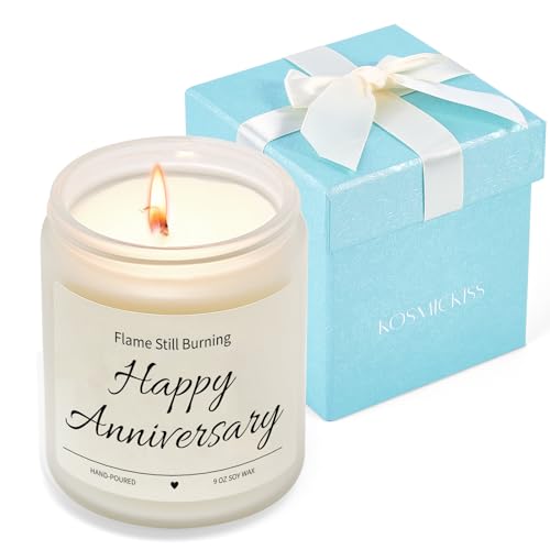 Anniversary Candle Gifts for Women Men, 9 OZ Soy Wax Candle Couple Gift - color: Wedding Anniversary Gifts