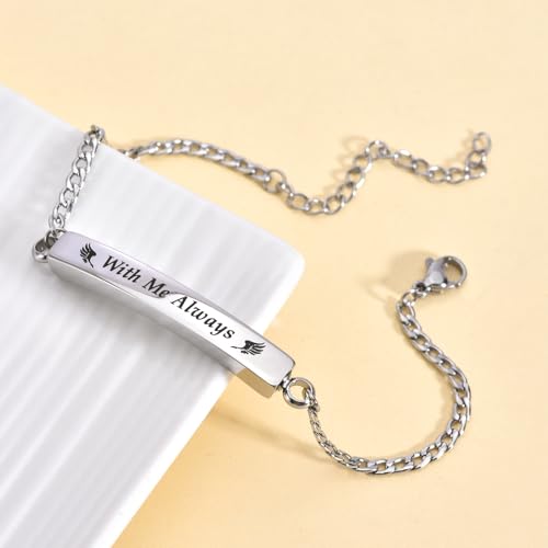 RIPFEVURN 3 Pack Cremation Jewelry Urn Bracelet for Ashes for Women Men Adjustable Memorial Keepsake Bangle Rope Braided Bracelet - color: Link-Silver