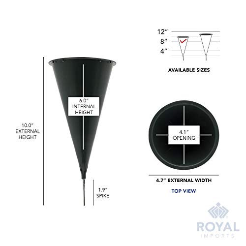 Royal Imports Cemetery Vases for Grave 10" Medium, 1.9" Spikes Set of 2 - size: Medium - No Foam
