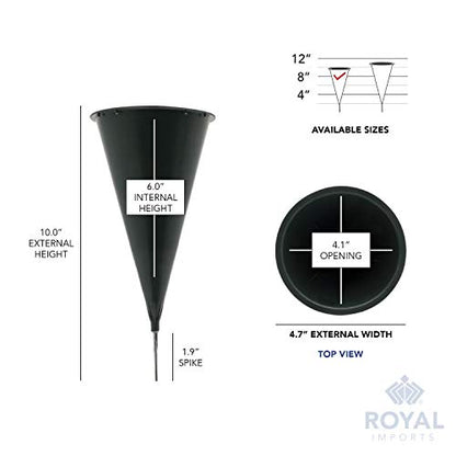 Royal Imports Cemetery Vases for Grave 10" Medium, 1.9" Spikes Set of 2 - size: Medium - No Foam