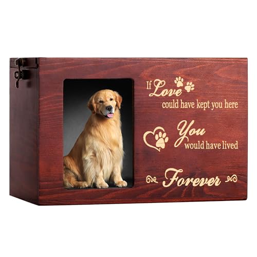 DGDCDV Pet Memorial Urns for Dogs or Cats Ashes with Photo Frame - size: X-Large