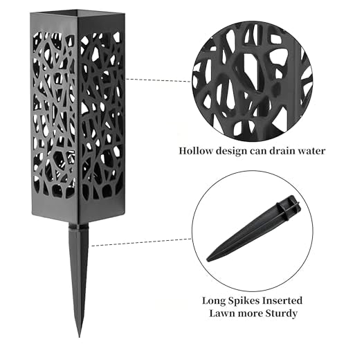 2 Sets Memorial Flower Holder for Cemetery Square Vases with Spikes