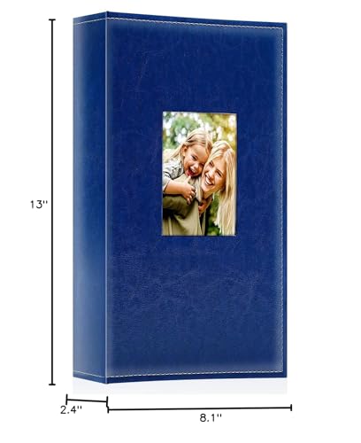 Ywlake Photo Album 4x6 300 Pockets, Leather Photo Albums Holds 300 Horizontal Only Pictures Blue - color: Blue, size: 300 Pockets