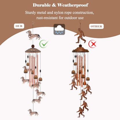 Dachshund Wind Chimes for Outside Dog Wind Chimes Wind Chimes Outdoors | Dachshund Wind Chime Dog Gifts for Women Mom Dog Lovers Memorial Birthday Gift Garden Patio Porch Yard Home - size: 35''-Dachshund