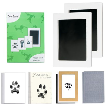 DeerZone Inkless Paw Print Kit,Dog Paw Print Kit,Dog Nose Print Kit - color: Black, size: Medium-Large 2 Pack