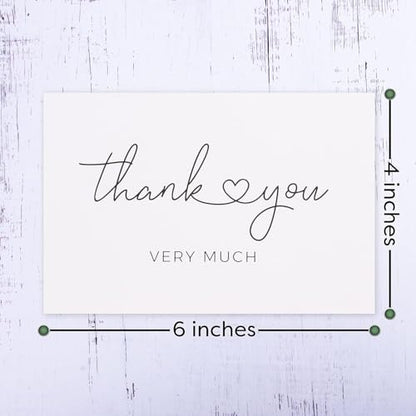Durabasics 120 Thank You Cards with Envelopes to Express Gratitude – Wedding Thank You Cards with Envelopes & Stickers - For Any Occasion - Bridal Shower, Engagement, Graduation & More, 4" x 6" - color: Thank you Very Much 120PCS