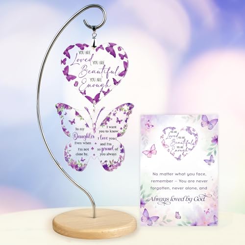 Mother Daughter Ornament - Christmas Birthday Valentines Gift from Mom Dad - color: 19 - Daughter Butterfly