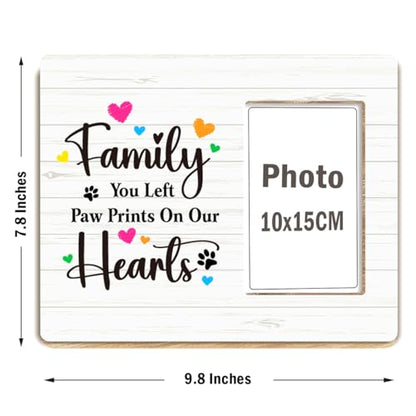 OTINGQD Dog Lover Gift Picture Frame,Dog Mom and Dad Gifts,Puppy Memorial Gifts,You Left Paw Prints on Our Hearts Wooden Photo Frame for Tabletop Wall Display - style: Dog Memorial Gifts-7