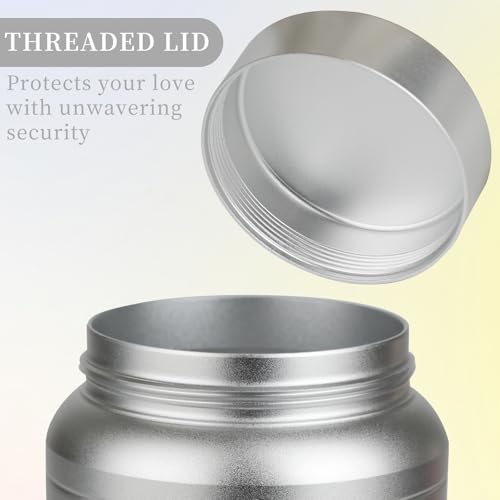 Small Urns for Human Ashes Cremational Keepsake, 2.2 Inches High Silver | Solid aluminum, Mini Pocket Size, Comes with velvet bag - color: 1 Pack Silver