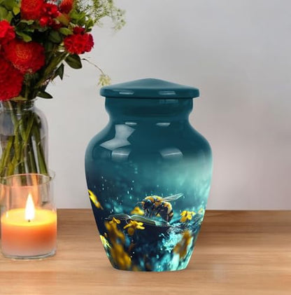Bee Funeral Urns for Human Ashes Adult Female - Cremation for Men Ashes - Small Keepsake Urn for Women - Mini Human Urns - Burial Adult Urn for Male - 3 Inch - Pack of 1