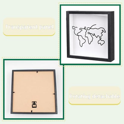 Travel Adventure Archive Shadow Box for Memories, 8 Inch Shadow Display Cases with Slot on Top, Concert Ticket Stub Memory Top Loading Keepsake Box, Travel Gift Frame