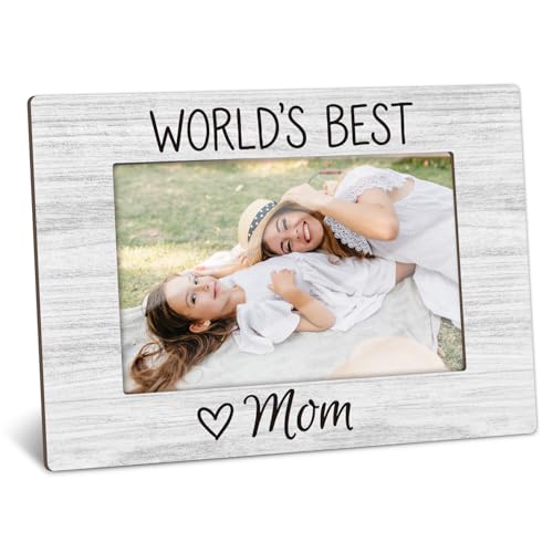Mom Picture Frame, World's Best Mom Wooden Picture Frame New First Time Mother Gifts Birthday Gifts for Mommy Mother, 4x6 Photo Frame for Tabletop Display, Home Office Desk Decor Shelf Display -03 - style: World's Best Mom