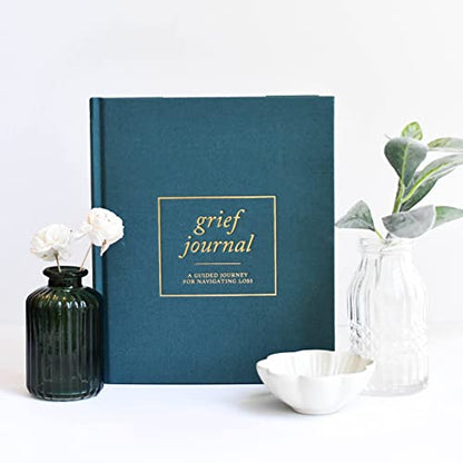 Duncan & Stone Guided Grief Journal with Prompts & Photo Pocket, Teal - color: Teal