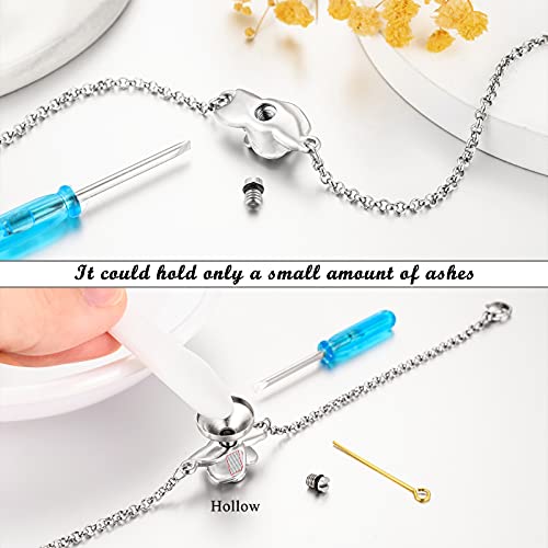XIUDA Urn Bracelet for Ashes Rose Cremation Bracelet Ashes Holder Bangle Link Chain Ashes Bracelet for Women - style: Silver