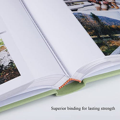 1DOT2 Photo Album with Writing Space, 100 Pages, Linen Cover, Sage Green - color: Sage Green