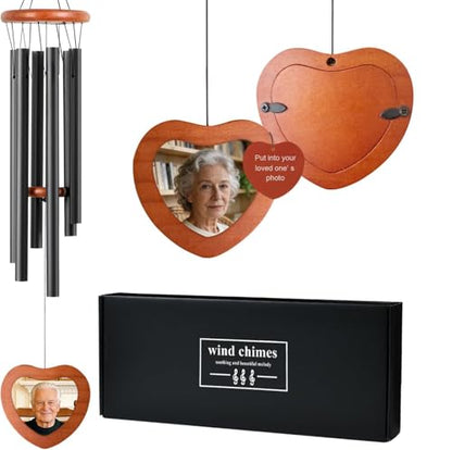 Wind Chimes for Outside,28'' Small Personalized Wind Chimes - size: 28'' Photo Frame Design