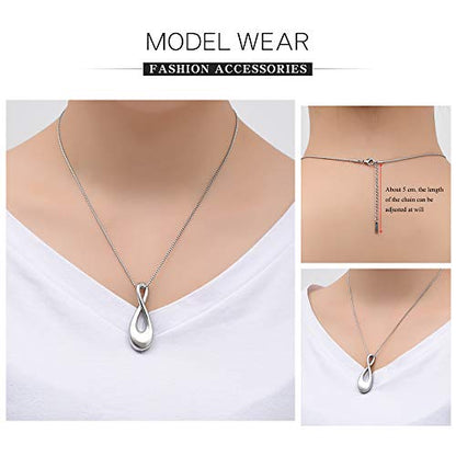 Imrsanl Infinity Cremation Jewelry Urn Necklace for Ashes | Memorial Lockets Pendant, Ashes Holder, Funeral Keepsake of Loved Ones, For Women Men - color: Silver