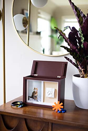Pearhead Pet Photo Memory Box and Impression Kit for Dog or Cat Paw Print - color: Espresso Clay Pawprint Urn