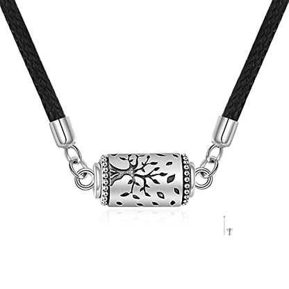 Sterling Silver Tree of Life Urn Necklace for Ashes Owl Necklace Pendant Charm for Women Memorial Gifts Keepsake Always in My Heart Memory Necklace Jewelry - style: 3D Bar Family Tree Pendant