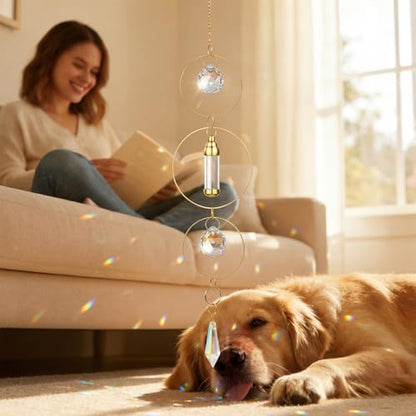 Yalikop Pet Memorial Urn Suncatcher Dog Cat Memorial Gifts,Ring - style: Ring