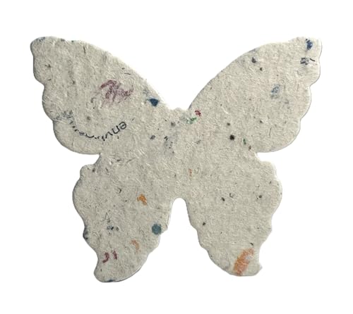 Bulk Seed Paper Butterfly Set of 100 with Recycled fibers and Petals 3 inch Wingspan (Junkmail 47s) - color: Junkmail 47s