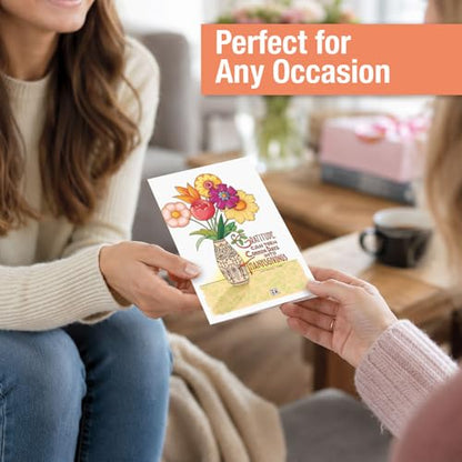 Current Mary Engelbreit Inspirations Thinking of You Cards with Envelopes - Assortment of 8 Greeting Cards, 4 Designs, Large 5" x 7" Thinking of You Cards for Women - style: Mary Inspirations