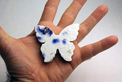 Of The Earth Handmade Paper - Wildflower Seed Paper Butterfly Shape - Large 3" - Set of 24 (04s Purple Petal) - color: 04s Purple Petal