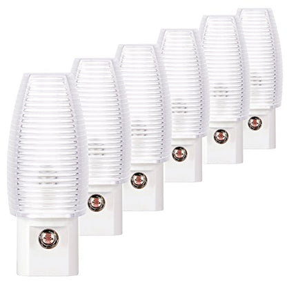 Emotionlite Plug-in LED Night Light, Dusk to Dawn Sensor, Warm White 6 Pack | Warm white sensor night light, ideal for nursery, bedroom, bathroom, hallway, stairs & kitchen - size: 6 Pack Warm White