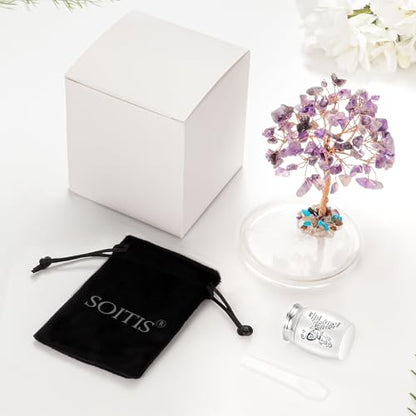 SOITIS Customized Small Urns for Human Ashes Keepsake, Stainless Steel Mini Urn for Human Ashes with Amethyst Crystal Tree-Decoration Butterfly Cremation Keepsake Sharing Memorial Urns - size: Text-Custom