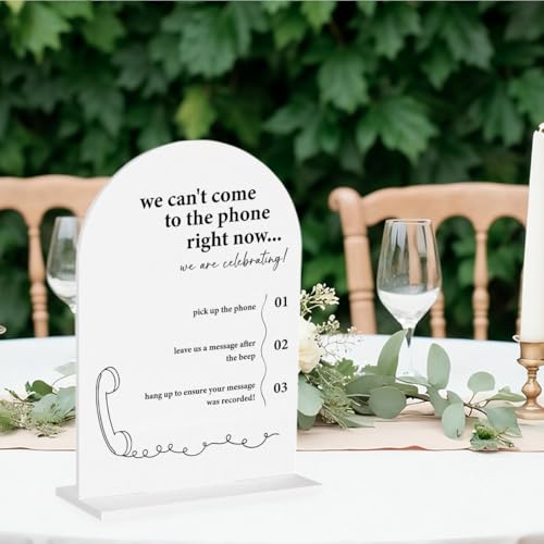 Audio Guestbook Sign Photo Guestbook Sign for Wedding Engagement Bridal Shower Party Acrylic sign for Table Desk - color: come to the phone