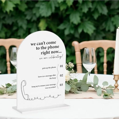 Audio Guestbook Sign Photo Guestbook Sign for Wedding Engagement Bridal Shower Party Acrylic sign for Table Desk - color: come to the phone